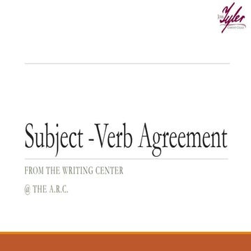 Subject verb agreement