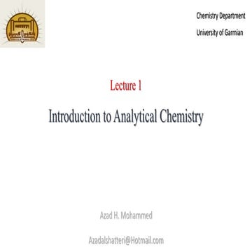 analytical chemistry: introduction