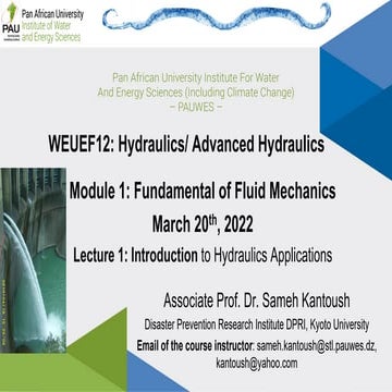 Hydraulics and advanced hydraulics in engineerings