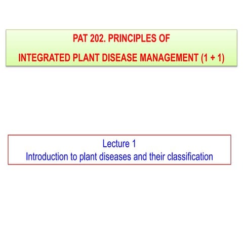 Introduction to plant pathology | PDF