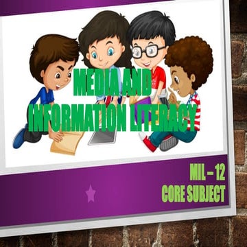 Lesson 1, Media Information and Literacy | PPTX