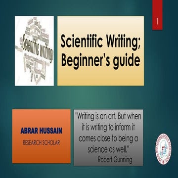 L1-Scientific Writing;Beginner guide | PDF