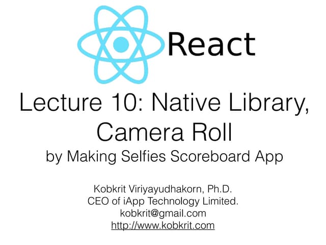 [React-Native Tutorial 10] Camera Roll / Gallery / Camera / Native Modules by...