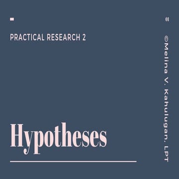 Hypotheses 