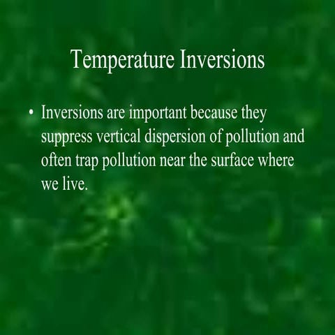 L10 Inversions in atmospheric stability, conditions