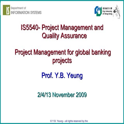 L10 pm for global banking projects | PPT