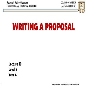 writing a proposal - Main steps and components of research proposals 