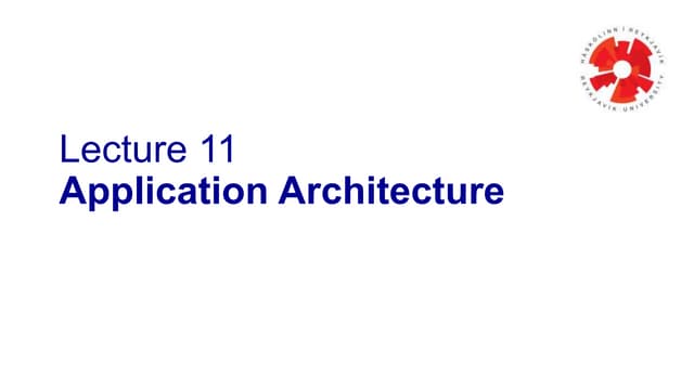 L11 Application Architecture