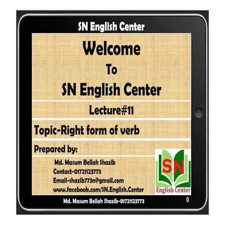 L#11=right form of verb