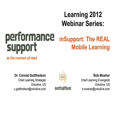 Webinar: mSupport - The REAL Mobile Learning
