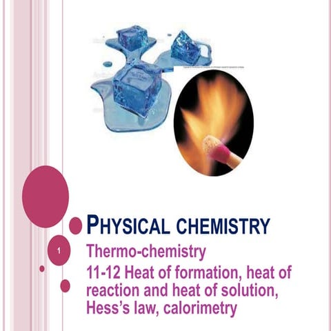 Lecture of thermo-chemistry and calorimetery