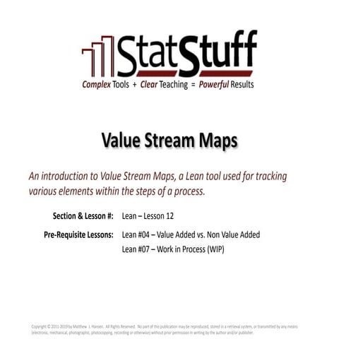 Value Stream Maps (VSM) with Matt Hansen at StatStuff