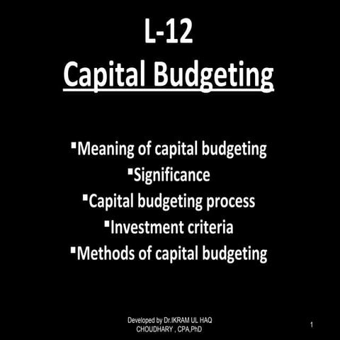 L 12 capital budgeting