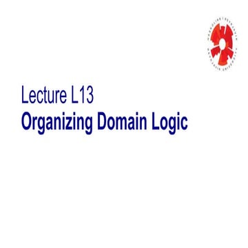L13 Oranizing Domain Logic