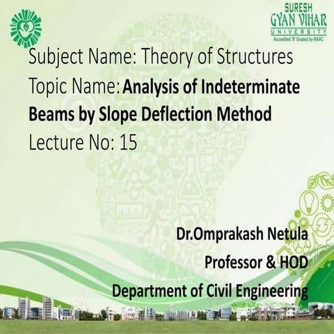 L15: Analysis of Indeterminate Beams by Slope Deflection Method 