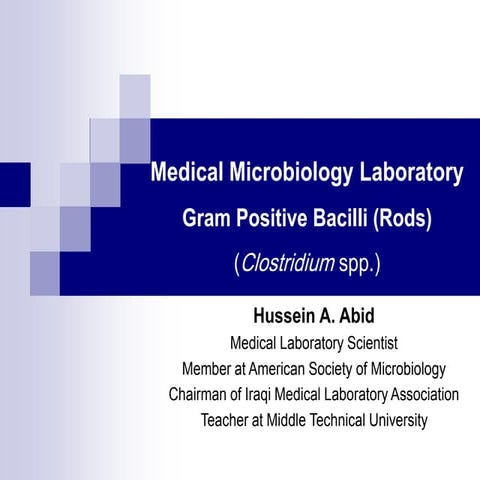 Medical Microbiology Laboratory (Clostridium spp.)