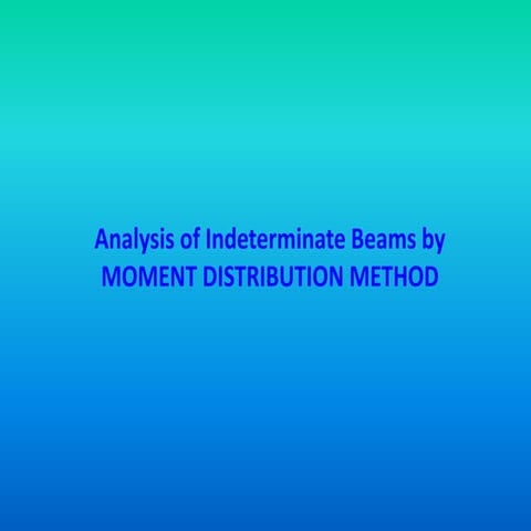 L15 analysis of indeterminate beams by moment distribution method