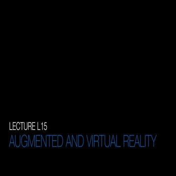 L15 Augmented and Virtual Reality