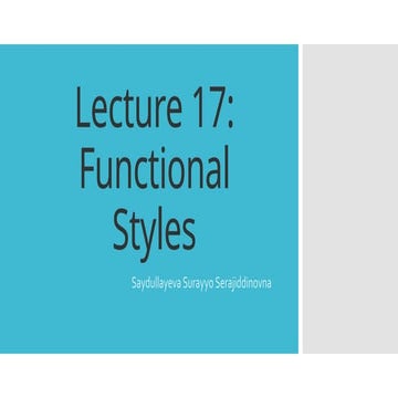Lecture 17. SD. Functional style....pptx