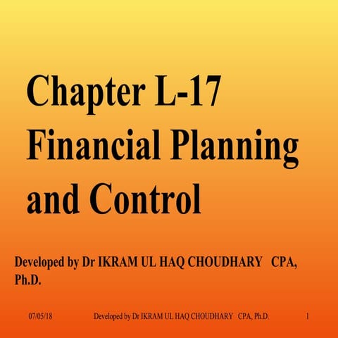 L 17 financial planning and control