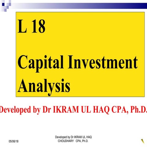 L 18 capital investment analysis