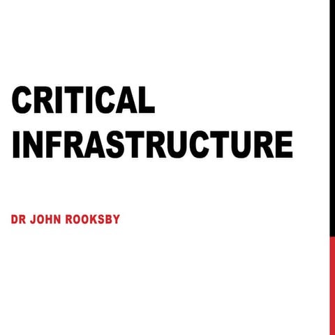 CS5032 Lecture 19: Dependable infrastructure
