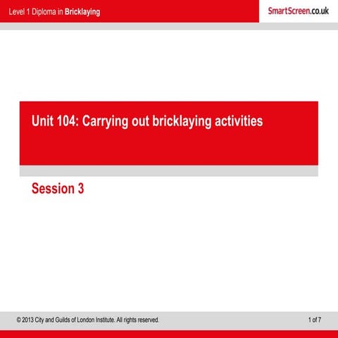 Session 3 - Cavity Walling Activities | PPT