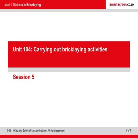 Session 5 - Cavity Walling Activities | PPT