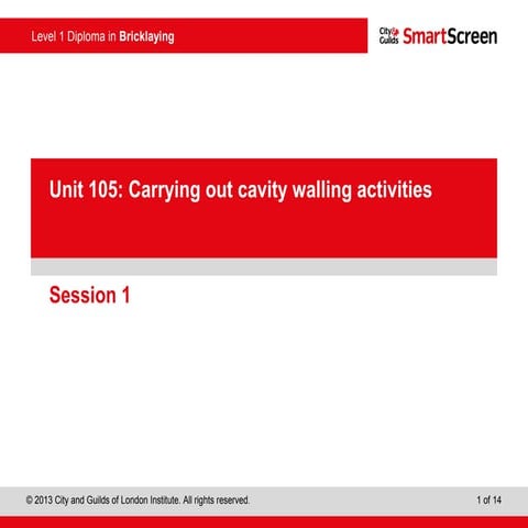 Cavity Walling Activities - Session 1