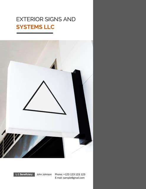 L-1 VISA Business (Plan Sample) - Plan Writers