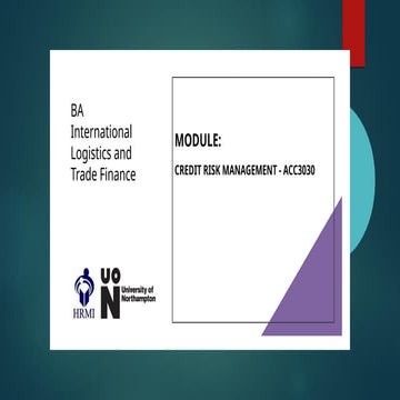 Credit Risk Management lecture notes presentation | PPTX