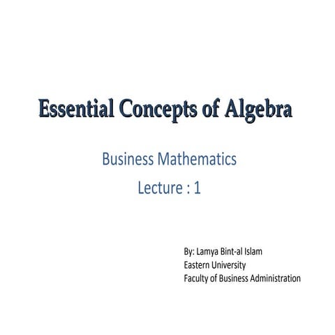  essential concepts of algebra