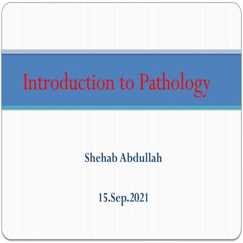 Introduction to pathology :  Cell Injury
