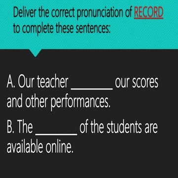 Stress and Intonation Grade 7 English