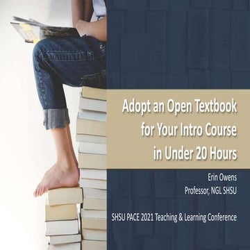 Adopt an Open Textbook for Your Intro Course in Less Than 20 Hours