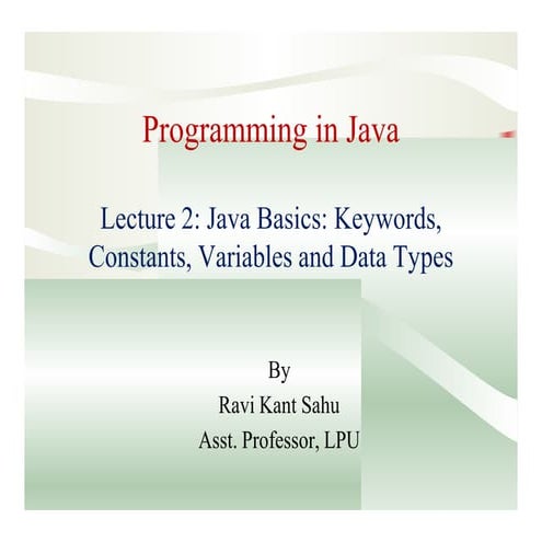 L2 datatypes and variables | PPT