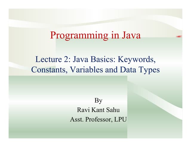 L2 datatypes and variables