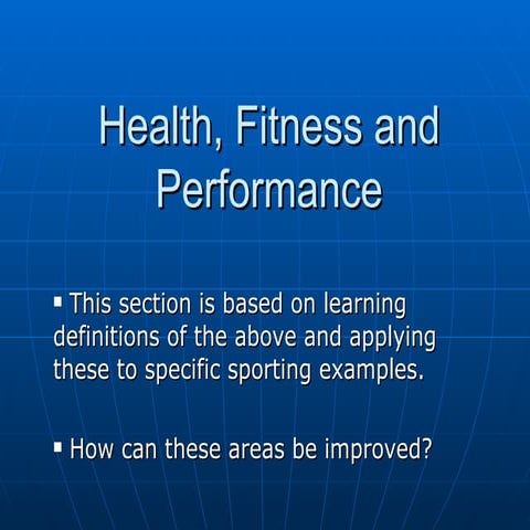 L2. Health, Fitness And Performance | PPT