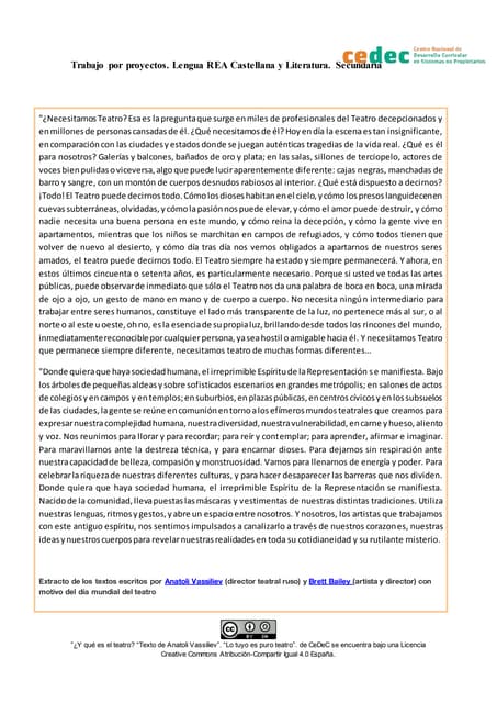 ¿Y qué es el teatro? (Texto para re...