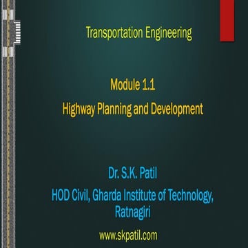 L2 Highway planning and development Unit 1.1  