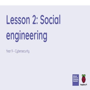L2 Slides – Cyber security- social engineering year  9.