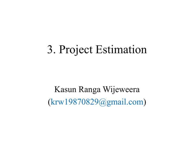 Project Estimation