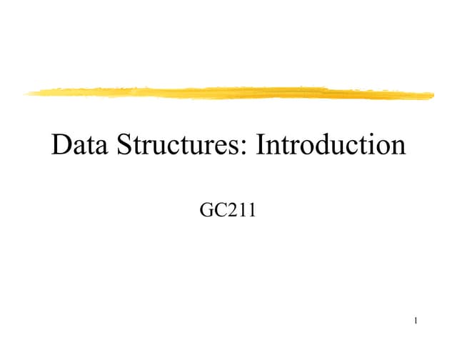 Introduction to Data Structure and Algorithms