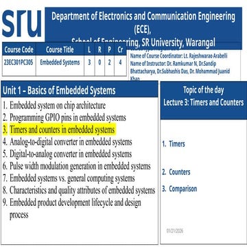Timers and counters in the Embedded Systems | PPTX