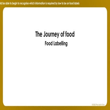 JOF - Food product labelling -  The Journey of Food