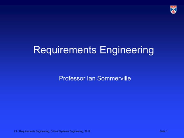 Requirements Engineering (CS 5032 2012)