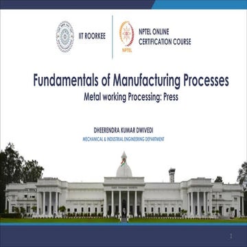 NPTEL fundamentals of manufacturing process part 2