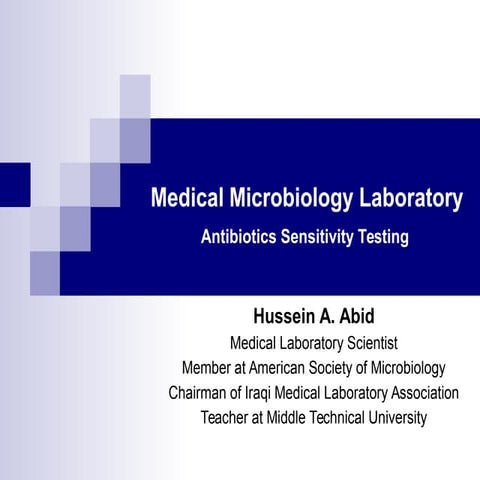 Medical Microbiology Laboratory (Antibiotics Sensitivity Testing) | PDF