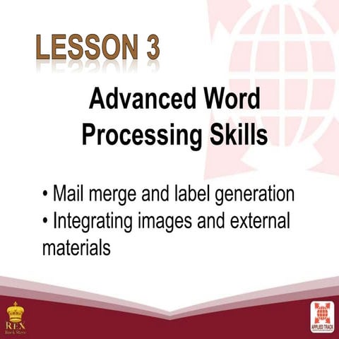 E-Tech L3 Advanced Word Processing Skills.pptx | Desktop Publishing ...
