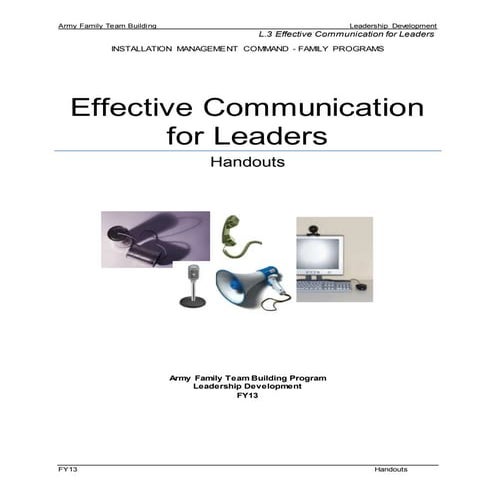 Effective Communication for Leaders (handouts) | DOCX